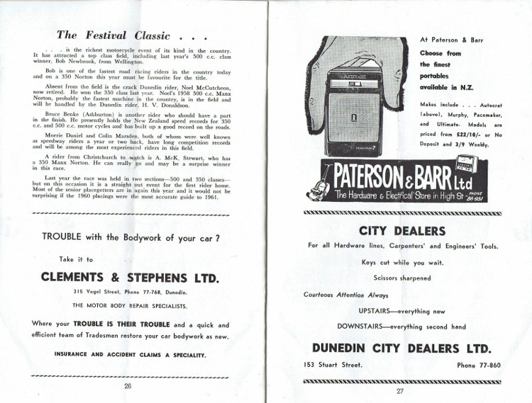 Name:  Programme Dunedin Festival 1961 #14 p26, 27 Festival Classic motorcycles CCI15092016_0013 (750x5.jpg
Views: 1834
Size:  135.2 KB