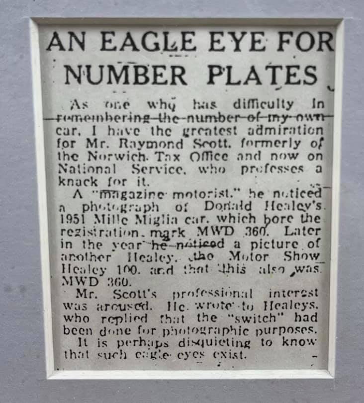Name:  AH 100 #349 1952 Newspaper article re number plate DMH Scott framed Paul O'neill.jpg
Views: 1501
Size:  68.6 KB
