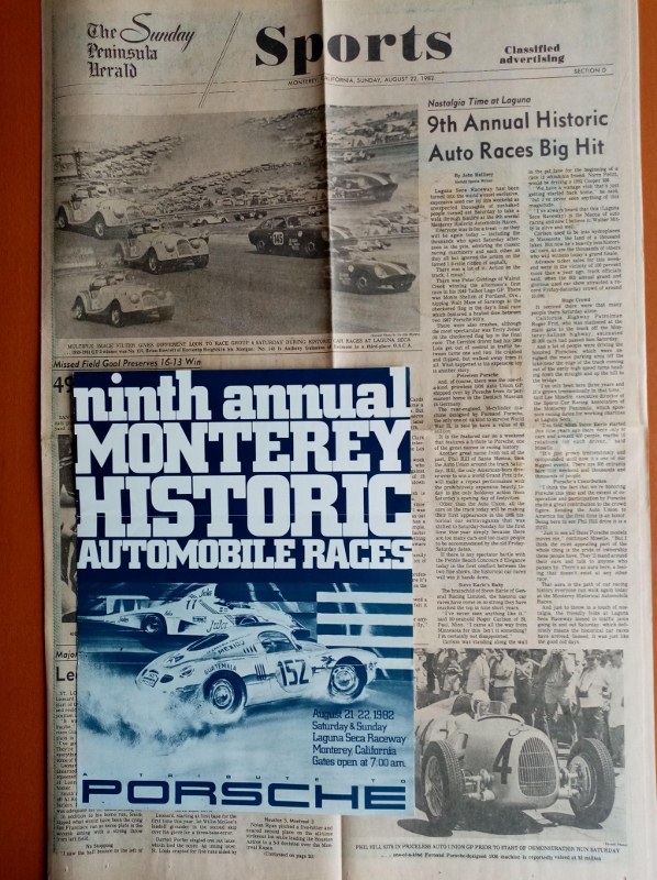 Name:  Healey Trip 1982 #183 9th Monterey Historics Peninsula Herald report 22 Aug 82 and Poster Roger .jpg
Views: 663
Size:  179.8 KB
