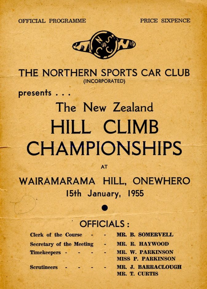 Name:  NSCC 1955 #238 1955 15 January NSCC NZ Hill Climb Champs Wairamarama Hillclimb Programme Cover M.jpg
Views: 1602
Size:  149.8 KB