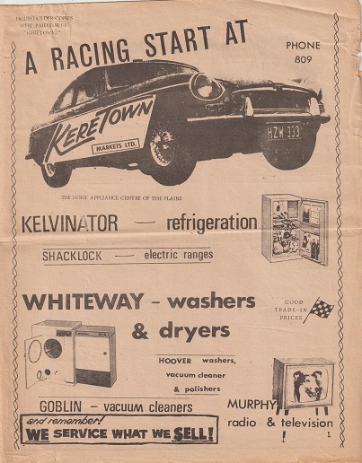 Name:  Motor Racing Kerepehi #107 1966 12 Feb 1st Meeting Programme Advert Keretown Markets Ltd TVCC Jo.jpg
Views: 750
Size:  105.2 KB
