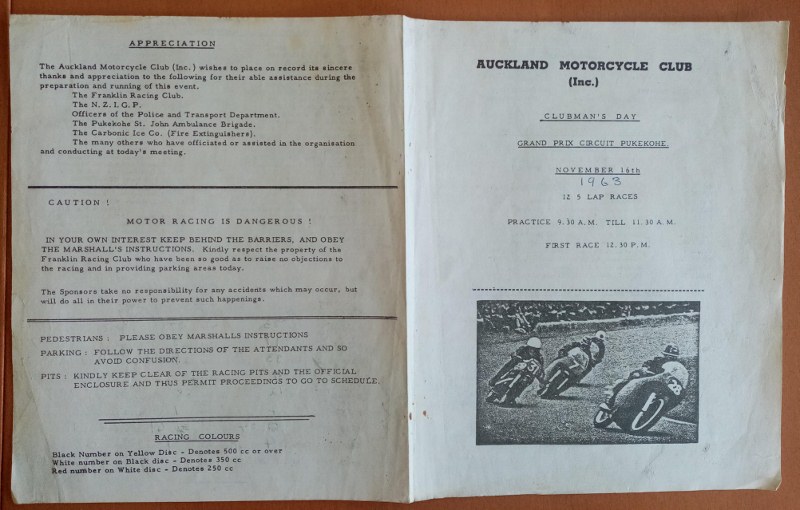 Name:  Pukekohe 1963 #104 Motorcycle Races Nov 1963 Programme covers L Gleeson .jpg
Views: 92
Size:  115.9 KB