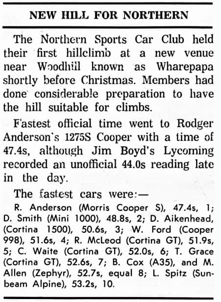 Name:  NSCC 1965 #061 Wharepapa Hill Climb Dec 1965 Motorman article w results Milan Fistonic  (2).jpg
Views: 545
Size:  57.0 KB