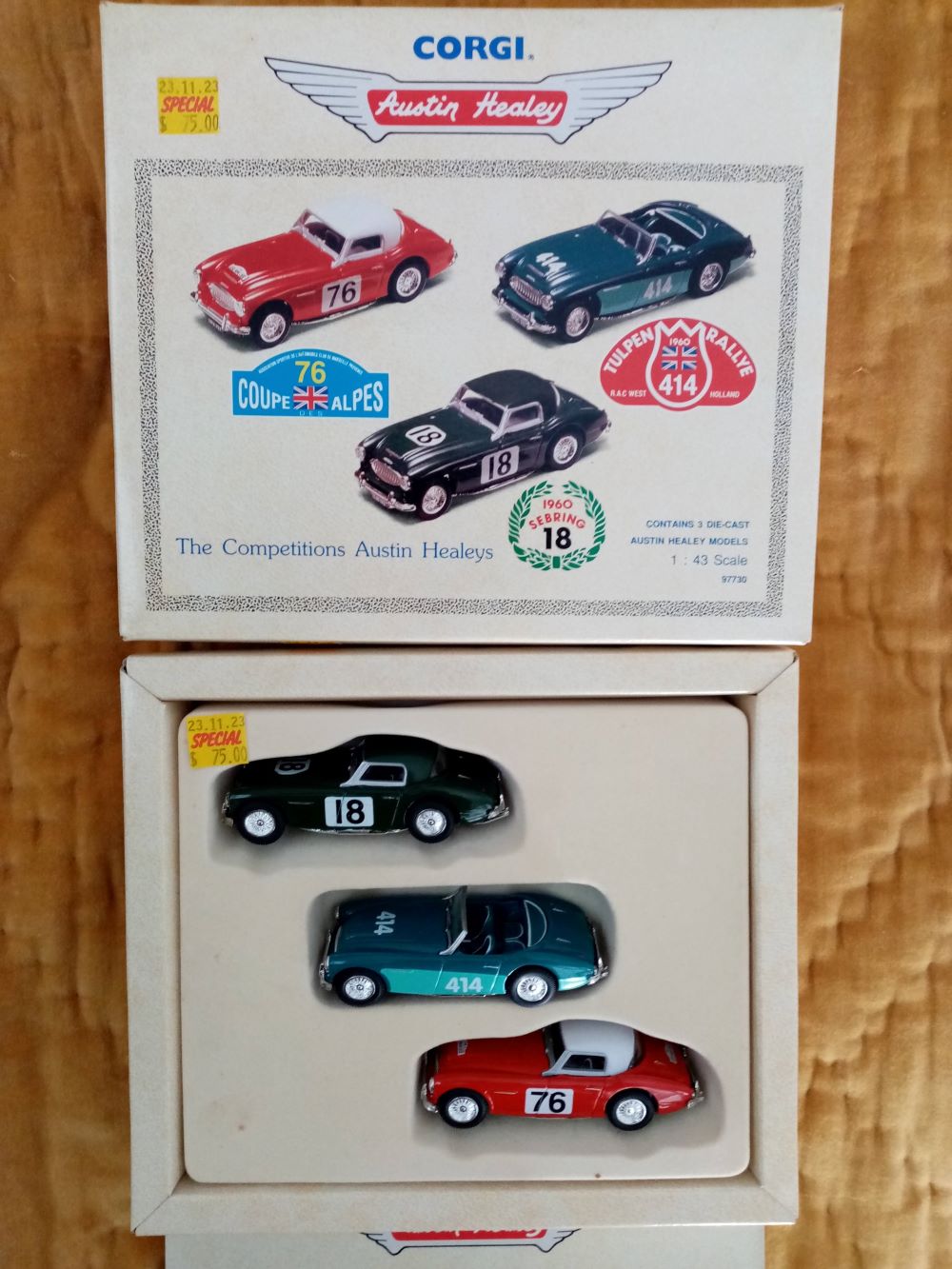Name:  AH 100 SIX #067 UOC741 AH 100 SIX #414 and URX727 #76 Sebring 1960 UJB141 #18 Corgi Trio Models .jpg
Views: 370
Size:  171.4 KB