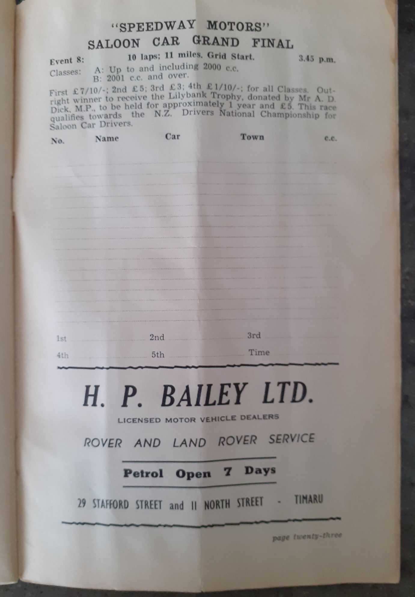Name:  Timaru 1967 #143 Road Race 4 Feb 1967 Entry List Event 8 Saloon Car Final entrants not listed P .jpg
Views: 190
Size:  179.9 KB
