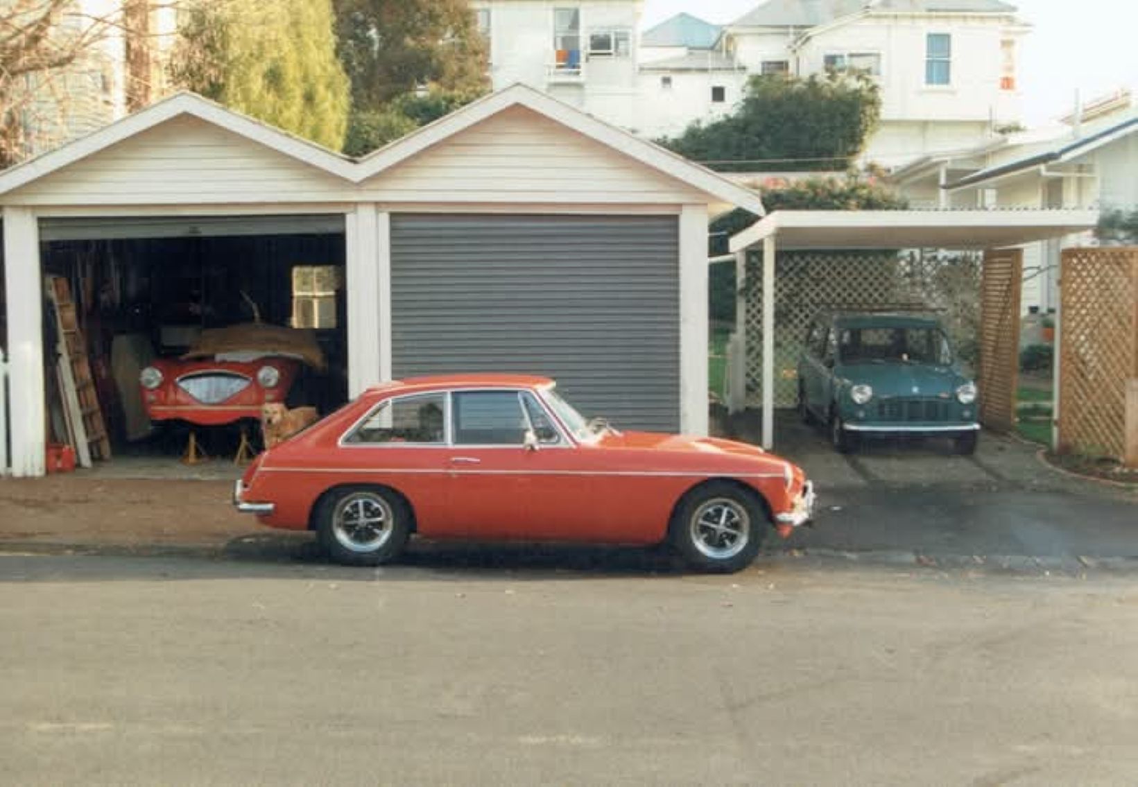 Name:  My Cars #232 1988 AH 100 garage MGB GT on road w Minivan Herne Bay garage w carport 1988 arch R .jpg
Views: 95
Size:  178.6 KB