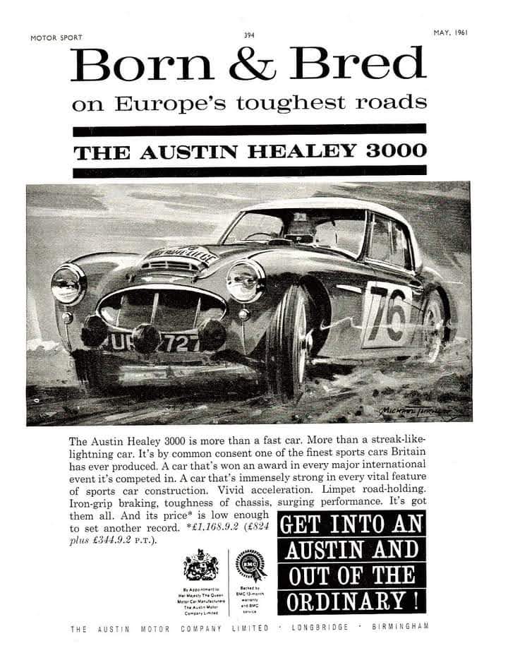 Name:  AH 3000 #1048 URX727 Works Rally Car - Austin Advert Motor Sport Mag May 1961 Historic photo BW .jpg
Views: 145
Size:  88.1 KB